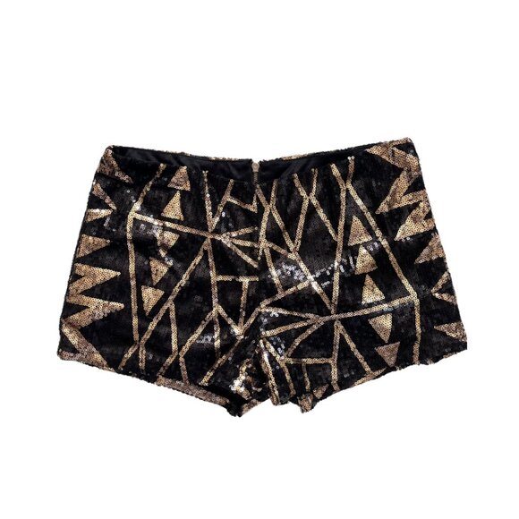 Geometric Design Sequined Shorts - Picture 1 of 4